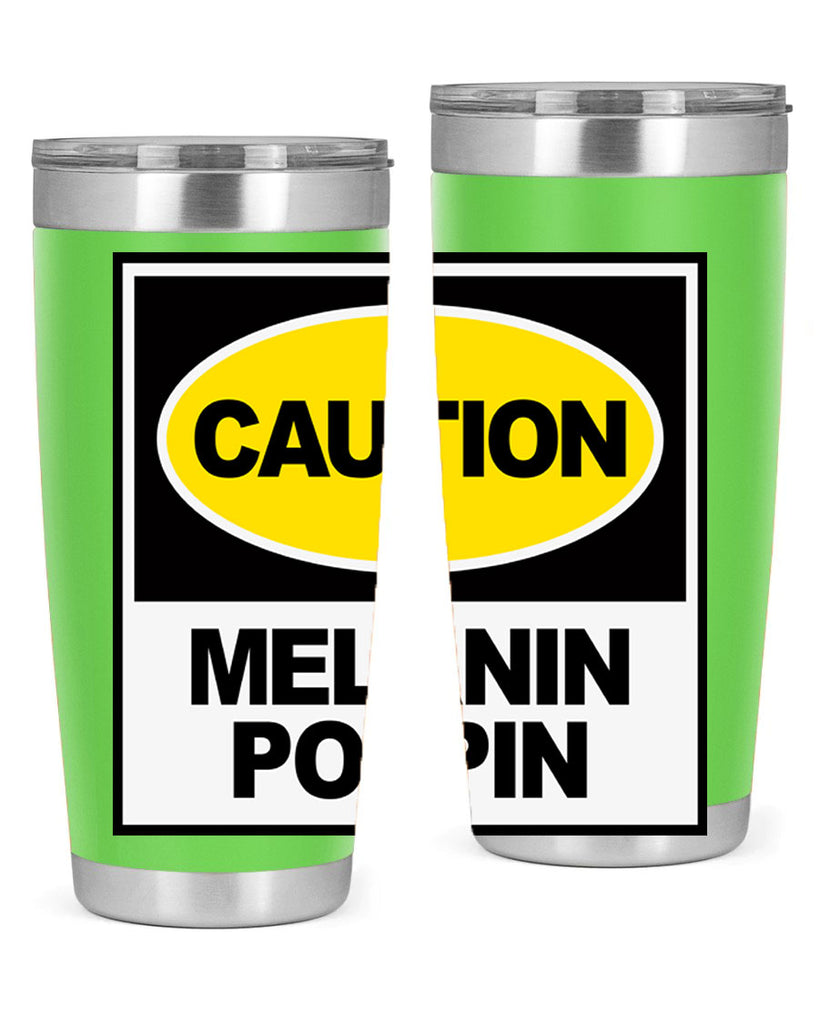 caution melanin poppin 188#- black words phrases- Cotton Tank