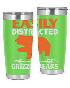 easily distracted by grizzly bears 10#- Bears- Tumbler