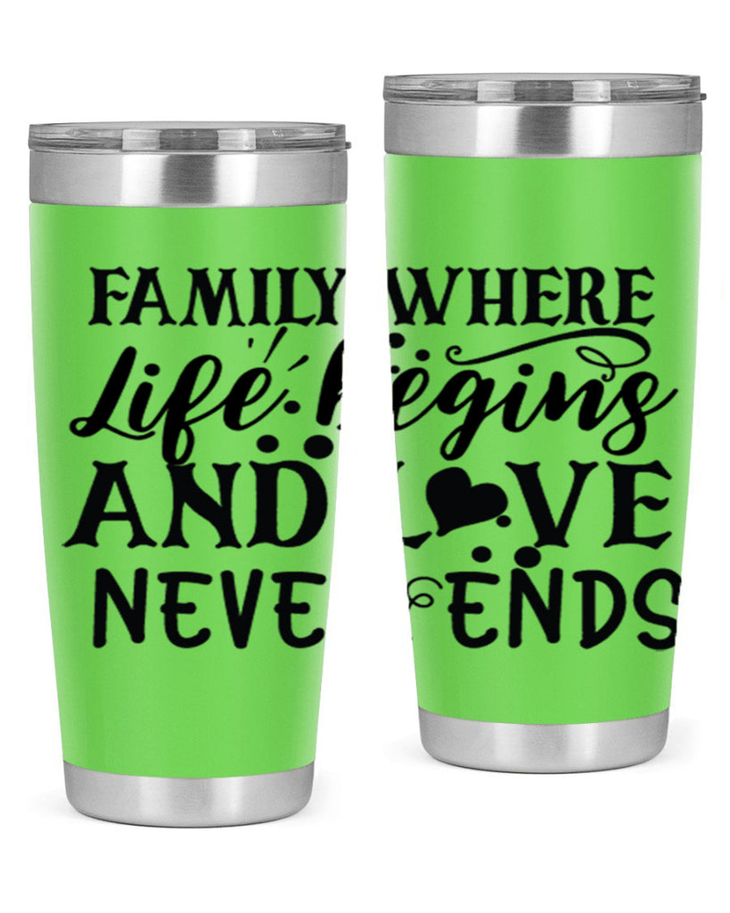 family where life begins and love never ends 33#- family- Tumbler