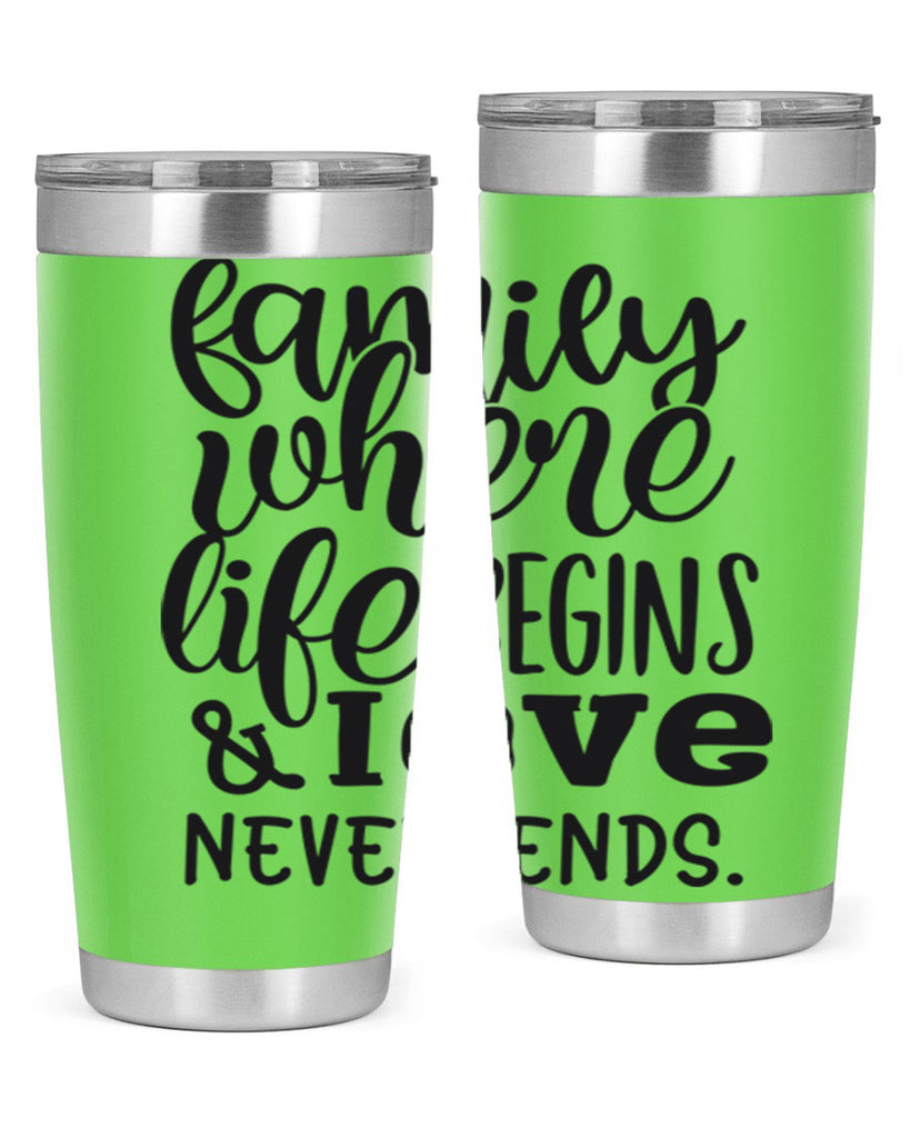 family where life begins love never ends 34#- family- Tumbler