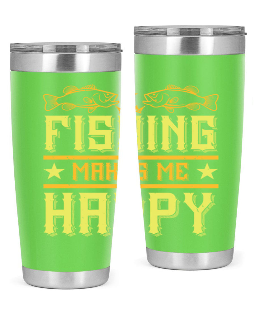 fishing makes me happy 266#- fishing- Tumbler