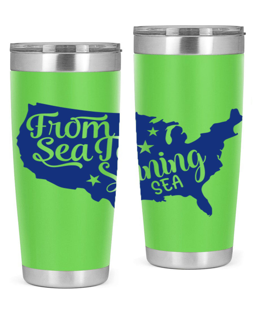 from sea to shining sea Style 52#- Fourt Of July- Tumbler