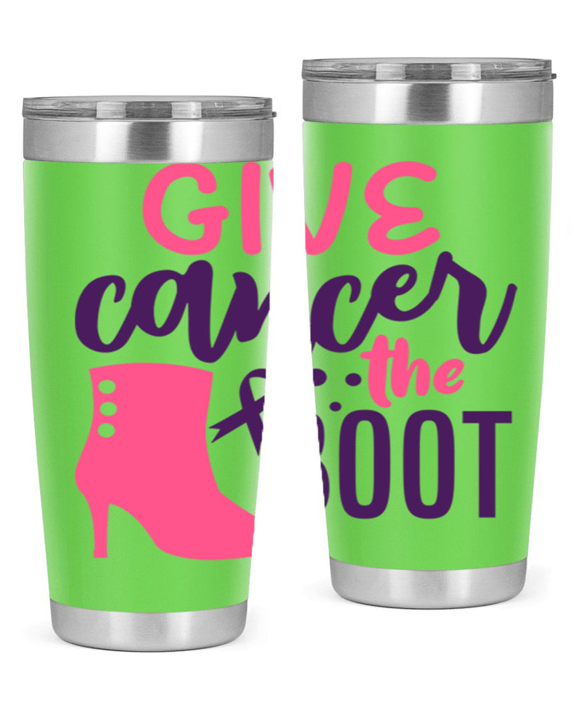 give cancer the boot Style 1#- breast cancer- Tumbler