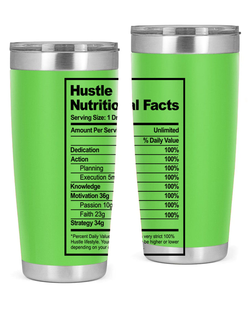 hustle nutritional facts 121#- black words phrases- Cotton Tank