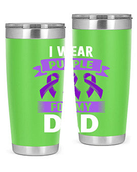 i wear purple for dad 169#- alzheimers- Tumbler