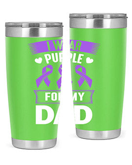 i wear purple for dad 170#- alzheimers- Tumbler