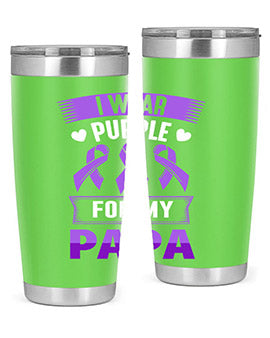 i wear purple for papa 174#- alzheimers- Tumbler