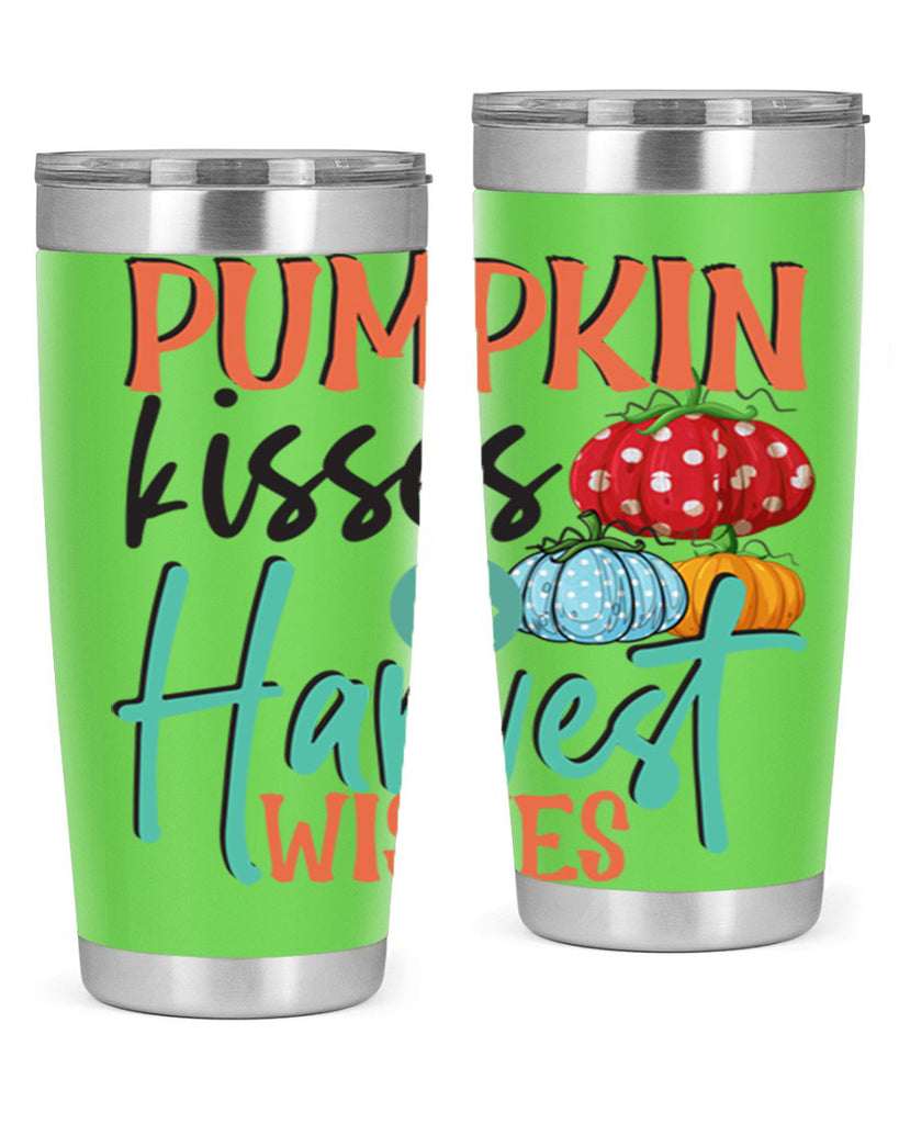 pumpkin kisses harvest wishes 526#- fall- Tumbler