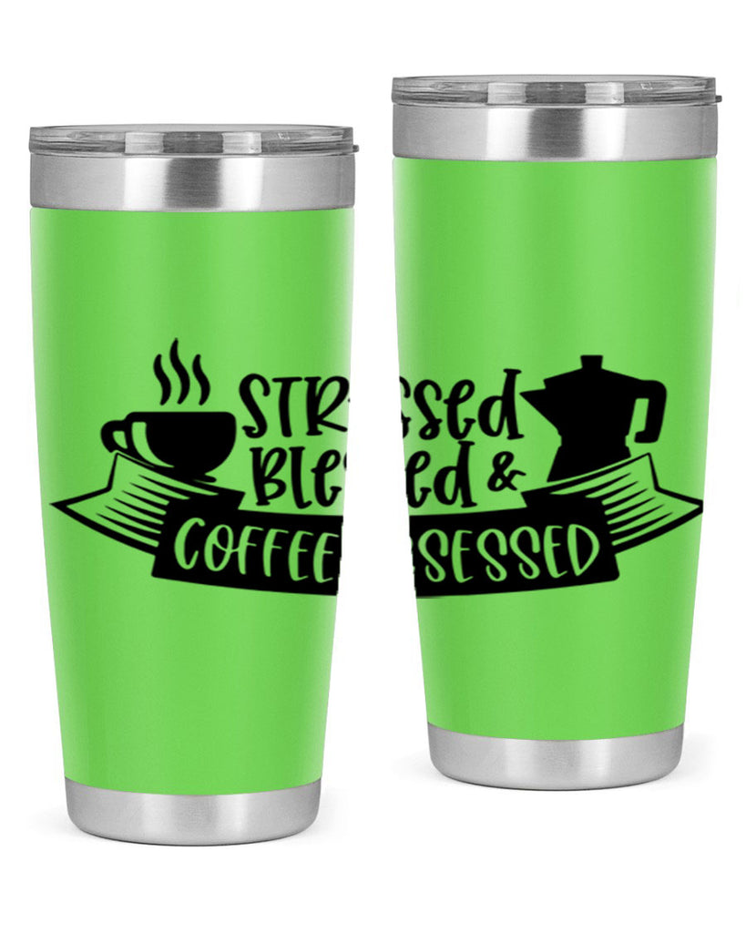 stressed blessed coffee obsessed 27#- coffee- Tumbler