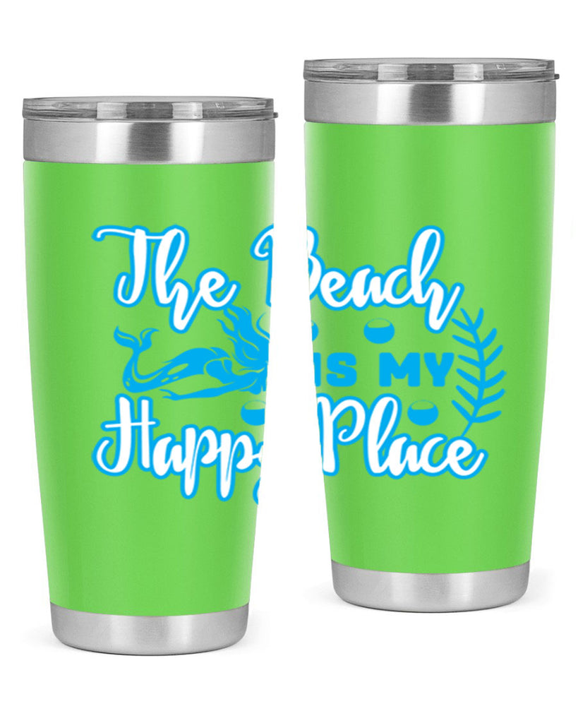 the beach is my happy place 627#- mermaid- Tumbler