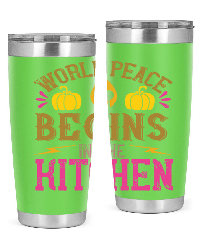 world peace begins in the kitchen 7#- vegan- Tumbler