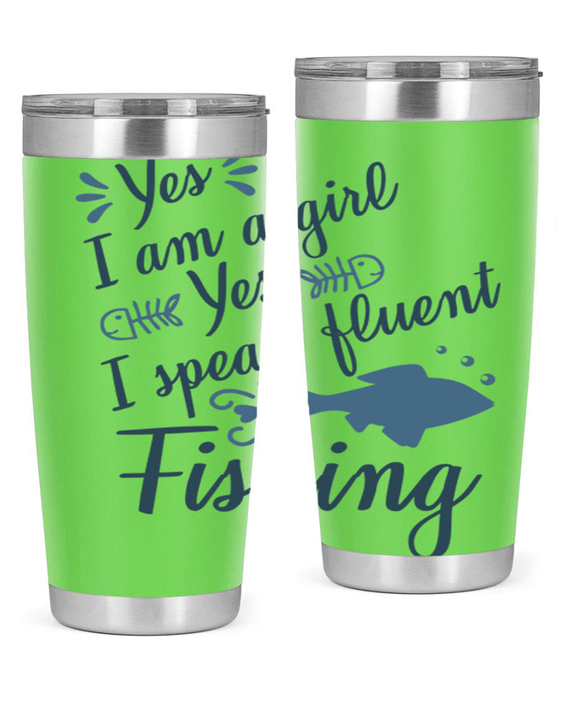 yes i am a girl 9#- fishing- Tumbler