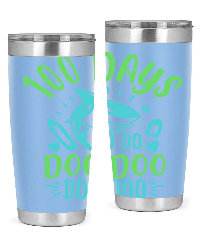 100 days shark doo doo 21#- 100 days of school- Tumbler