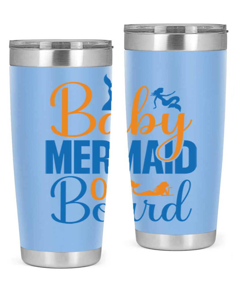 Baby Mermaid on Board 28#- mermaid- Tumbler