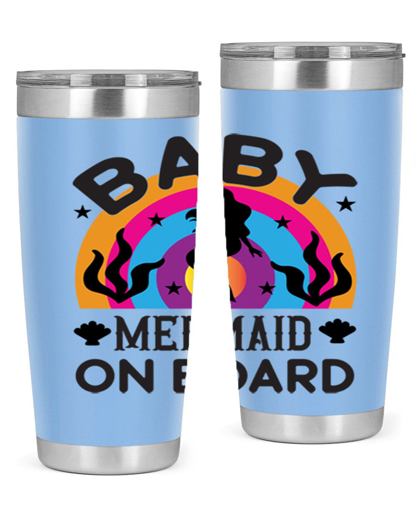 Baby mermaid on board 37#- mermaid- Tumbler