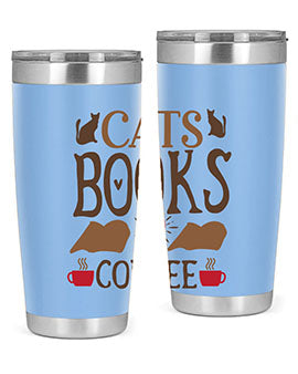 Cats Books Coffee Style 9#- cat- Tumbler