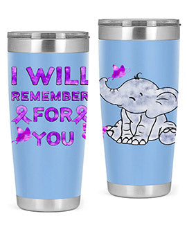 Elephant I Will Remember For You 132#- alzheimers- Tumbler