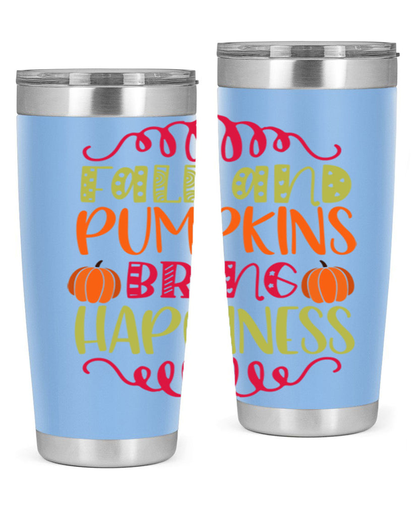 Fall and Pumpkins bring Happiness 86#- fall- Tumbler