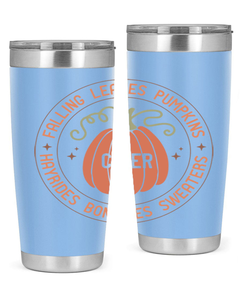 Falling Leaves Pumpkins Cider Hayrides Bonfires Sweaters 168#- fall- Tumbler