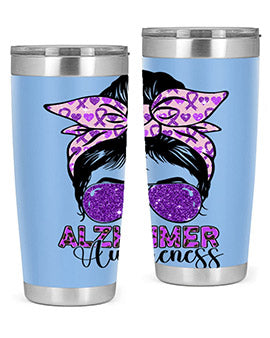 Girl Warrior Alzheimer Awareness 153#- alzheimers- Tumbler