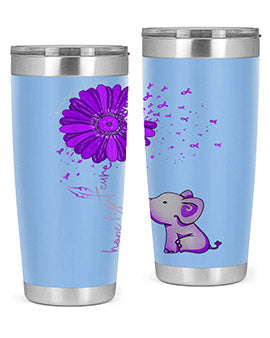 Hope Fight Cure Elephant Alzheimers Purple Ribbon 160#- alzheimers- Tumbler