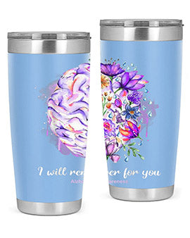 I Will Remember For You Brain Alzheimers Awareness 183#- alzheimers- Tumbler