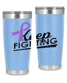 Keep Fighting Alzheimers Epilepsy Warrior Awareness Ribbon 190#- alzheimers- Tumbler