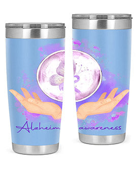 Love Purple Ribbon AlzheimerS Awareness 193#- alzheimers- Tumbler