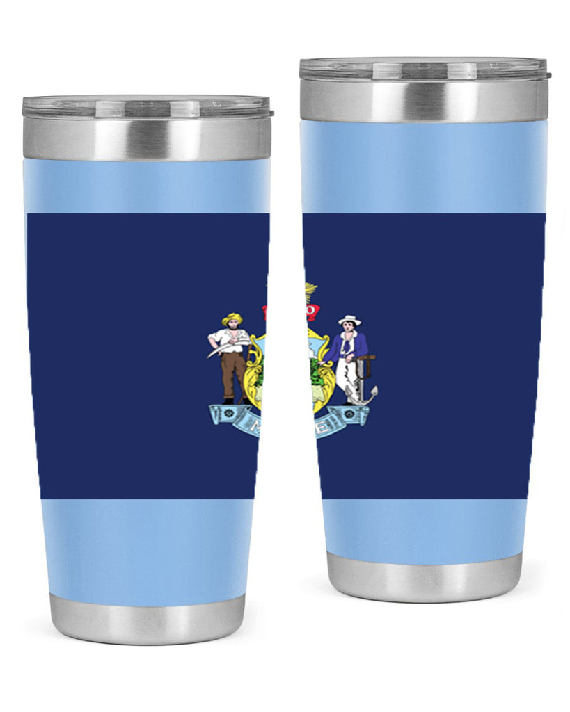 Maine 33#- Us Flags- Tumbler