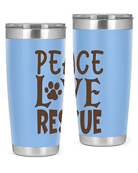 Peace Love Rescue Style 23#- cat- Tumbler