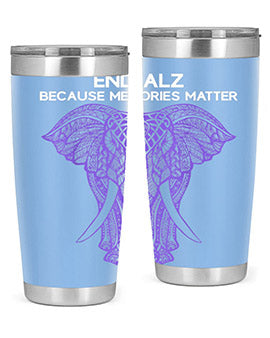 Purple Elephant Alzheimer Awareness 211#- alzheimers- Tumbler