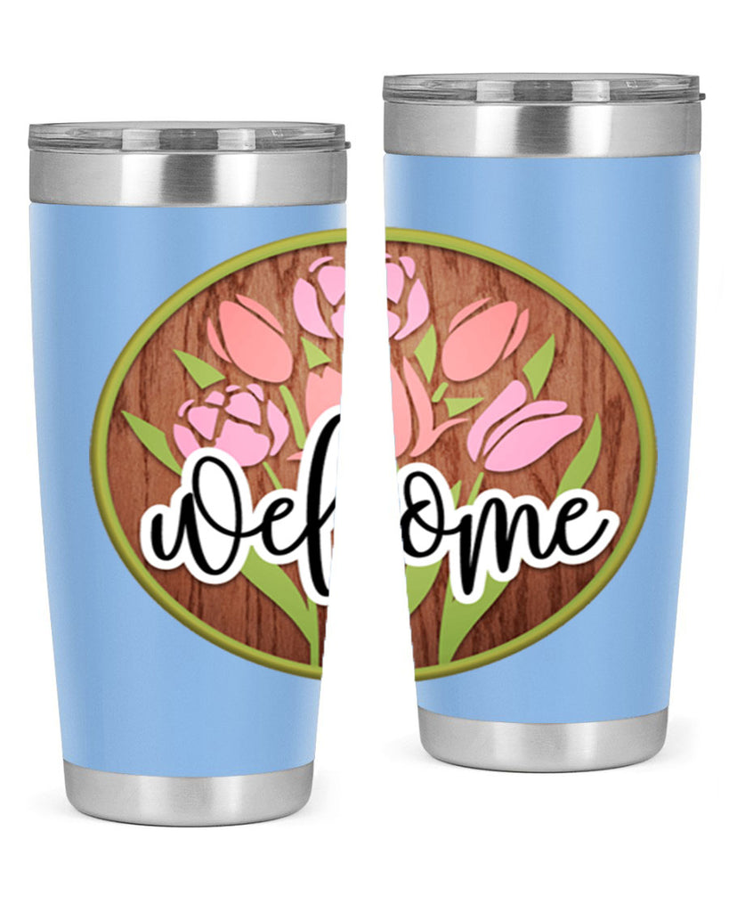 Welcome flowers bouquet Mockup570#- spring- Tumbler