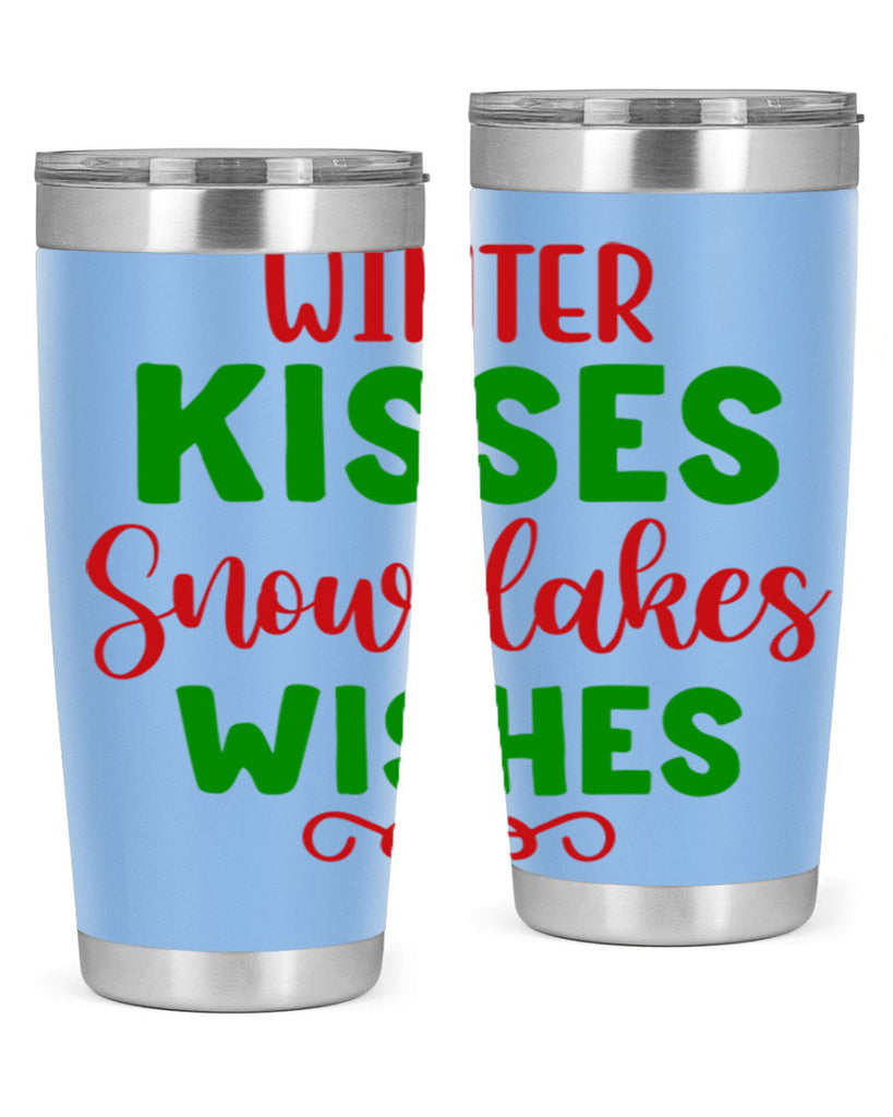 Winter Kisses Snowflakes Wishes 523#- winter- Tumbler