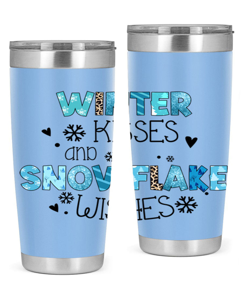 Winter kisses and snowflake wishes 571#- winter- Tumbler