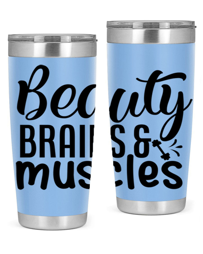 beauty brains muscles 51#- gym- Tumbler