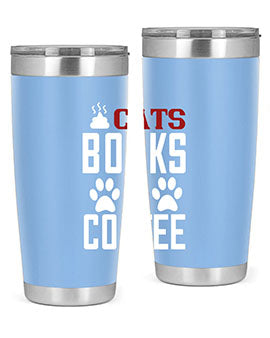 cats books and coffee Style 38#- cat- Tumbler