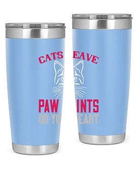 cats leave paw prints on your heart Style 39#- cat- Tumbler