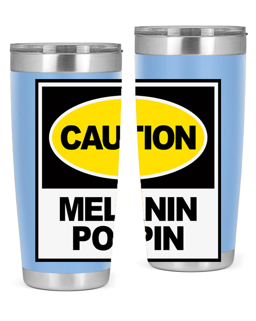 caution melanin poppin 188#- black words phrases- Cotton Tank