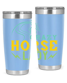 crazy horse lady Style 10#- horse- Tumbler