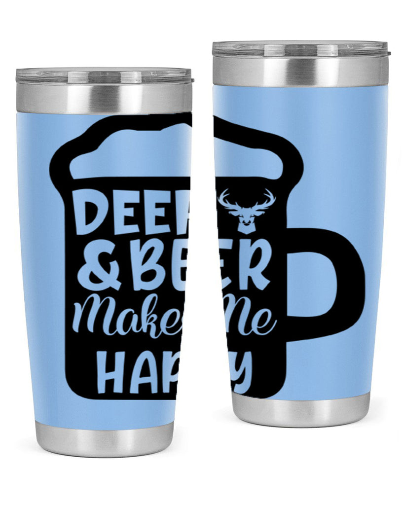 deer and beer makes me happy 17#- hunting- Tumbler