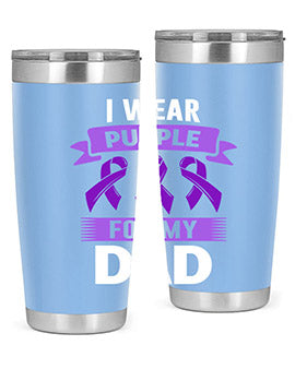 i wear purple for dad 169#- alzheimers- Tumbler