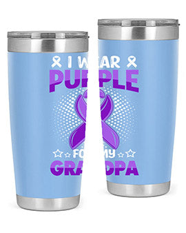 i wear purple for grandpa 172#- alzheimers- Tumbler