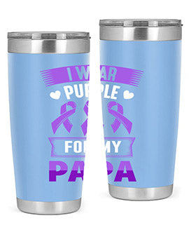 i wear purple for papa 174#- alzheimers- Tumbler