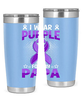 i wear purple for papa 175#- alzheimers- Tumbler