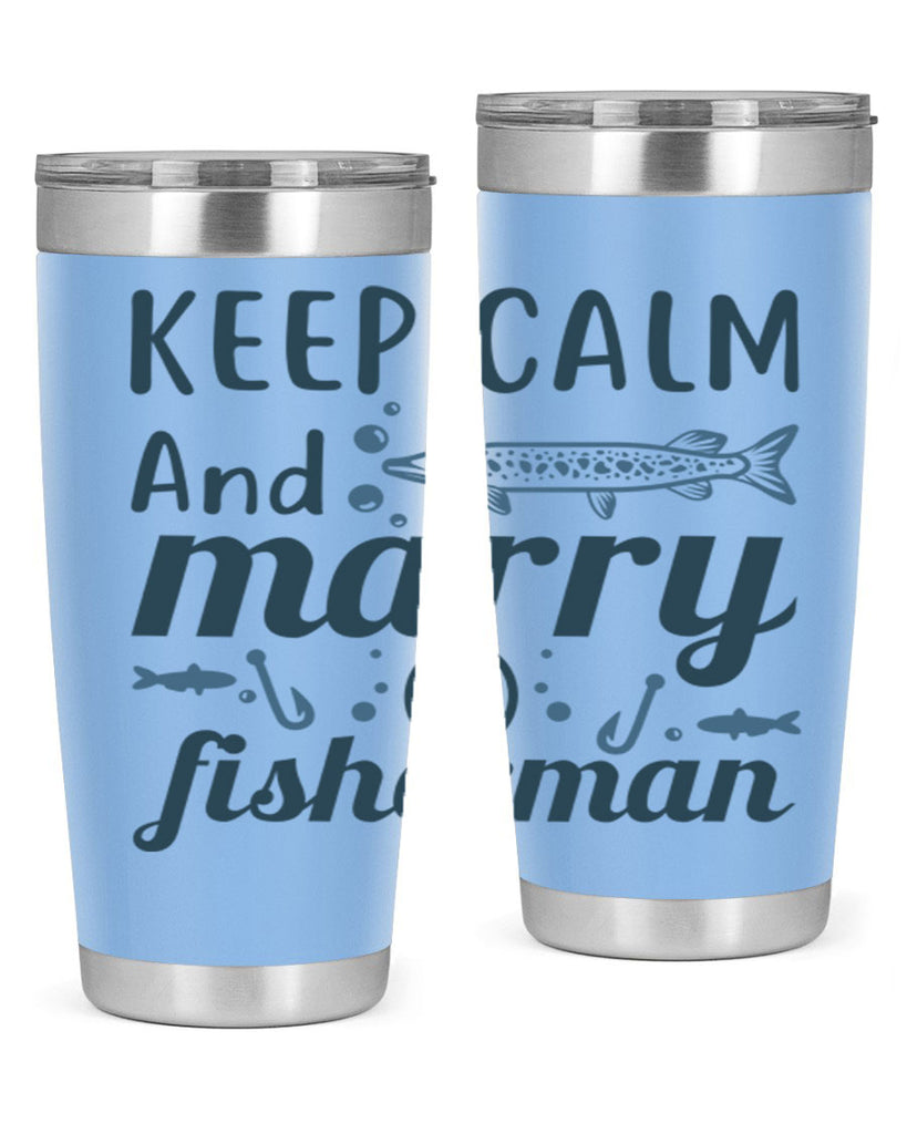 keep calm and merry 66#- fishing- Tumbler