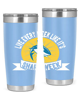 live every week like its shark week Style 56#- shark  fish- Tumbler