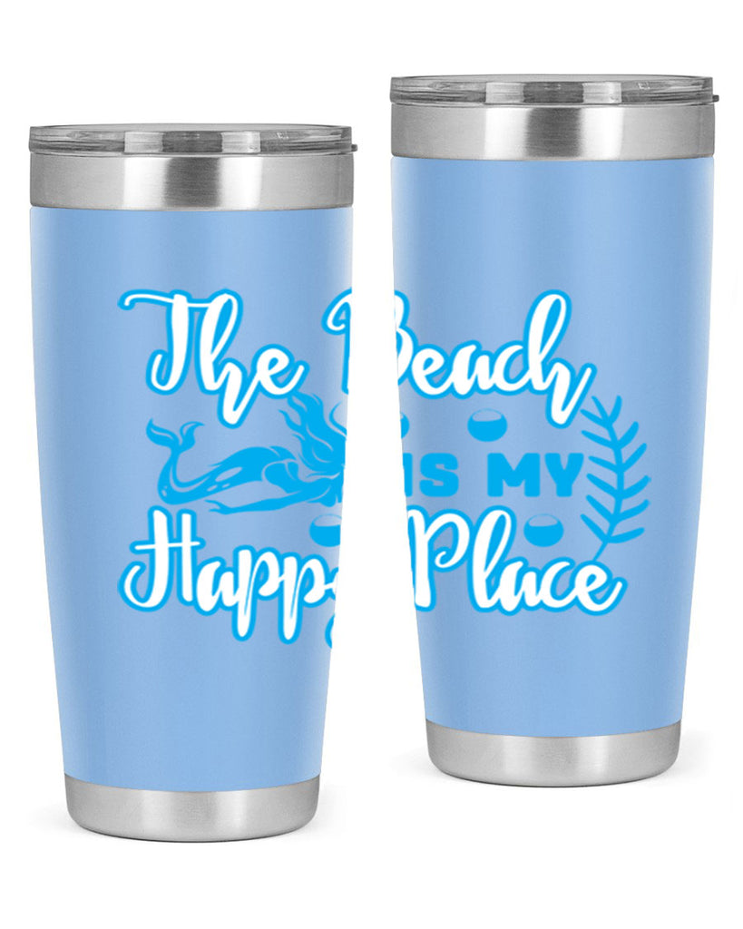 the beach is my happy place 627#- mermaid- Tumbler