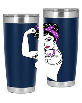 Alzheimer Awareness Strong Purple Ribbon Women Bandana Gift 3#- alzheimers- Tumbler