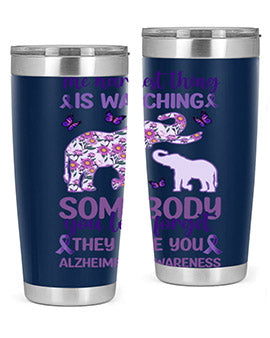 AlzheimerS Awareness Purple Elephant 16#- alzheimers- Tumbler