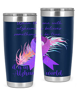 AlzheimerS Awareness Purple Ribbon 17#- alzheimers- Tumbler